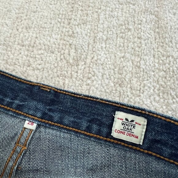 Levi’s White Oak Cone Denim High Rise Button Fly Blue Jeans Denim Shorts 28 - Picture 2 of 10